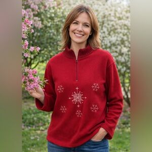 Northern Reflections Red Fleece Pullover Size Large
